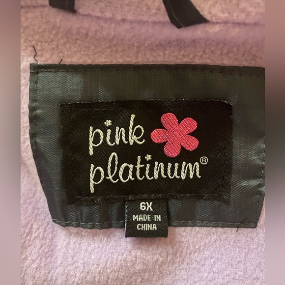 Girls Puff Coat Jacket Size 6x Charcoal Grey and Purple - Picture 3 of 5